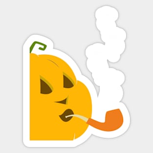 Halloween Smoking Jack o Lantern Sticker